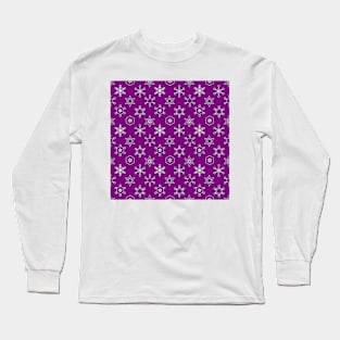 Assorted Snowflakes on Magenta Repeat 5748 Long Sleeve T-Shirt